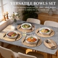 thumbnail image 5 of Vesteel Pasta Bowls Set of 4, 32oz Large Salad Bowls for Dinner Serving Soup, Ceramic Stoneware Pasta Plates with Textured Stripes, Microwave & Dishwasher Safe, Speckled White, 5 of 8