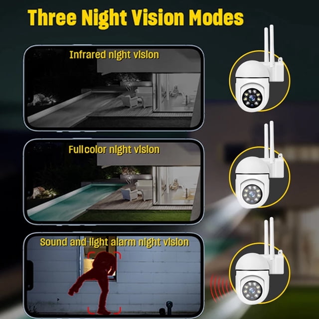 2.4G WiFi CCTV IP Cámara de seguridad Visión nocturna 2MP 1080P HD Cámara IP para interiores