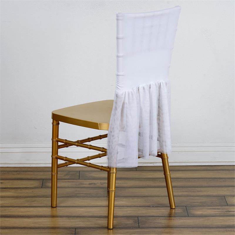 10 pcs Spandex with Tulle Tutu CHAIR SASHES Wedding Reception Party Supplies