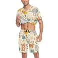 thumbnail image 3 of joogoo Men's Pajama Set Cute Bear Dogs Animal V-Neck Pj Shorts Set 2 Piece Loungewear Sleepwear XXL, 3 of 7
