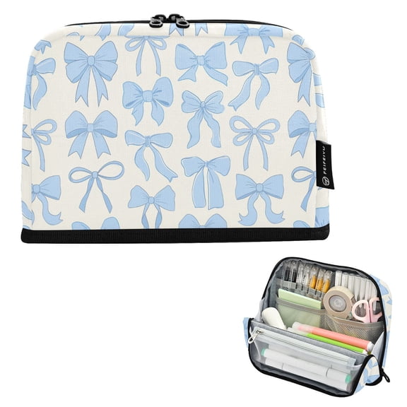 ALAZA Blue Bows Pencil Case Pen Pouch Bag Large Capacity Organizer