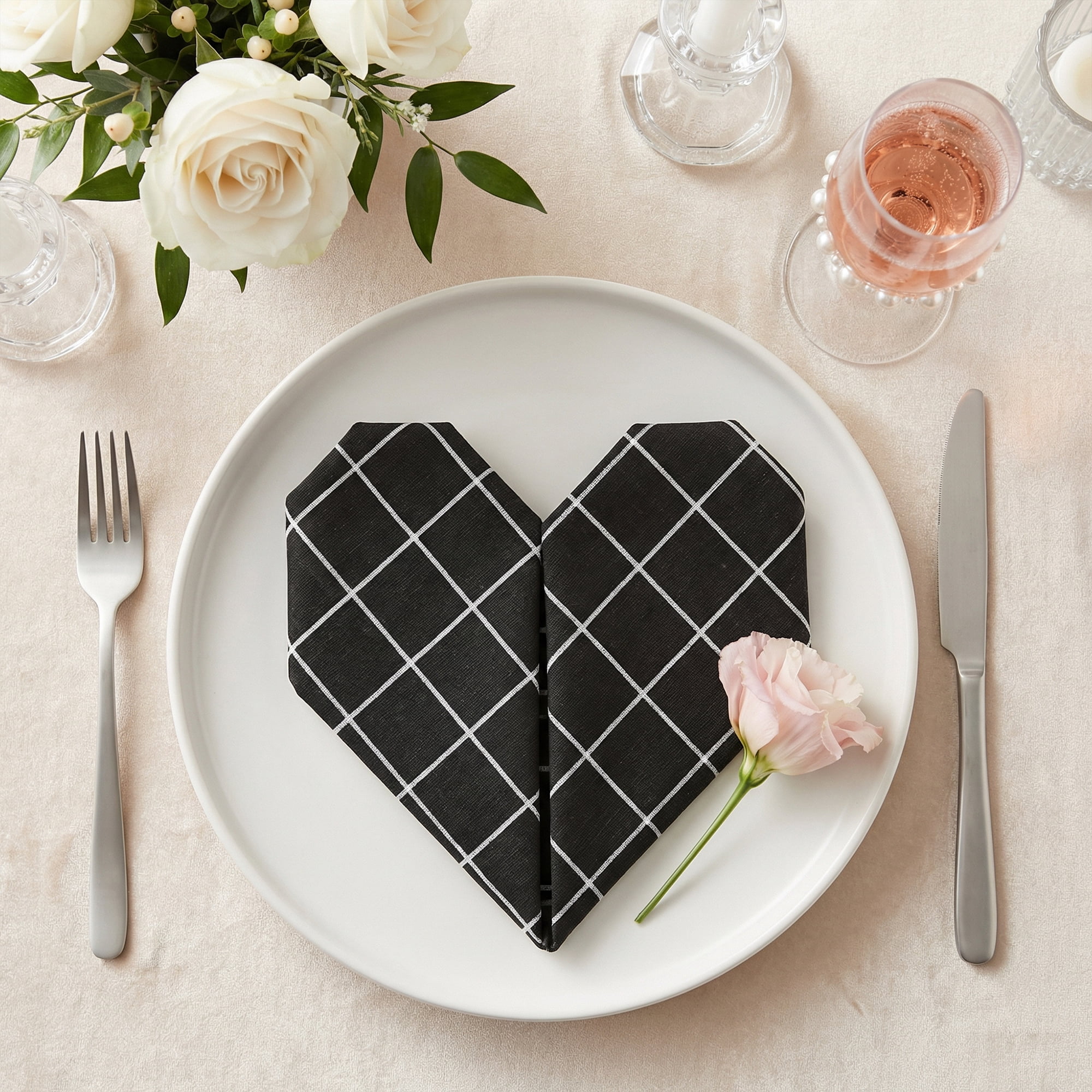 Unique Bargains 6Pcs Washable Restaurant Cloth Napkins Black 16x12inch