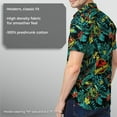 thumbnail image 6 of Men's Jurassic Park Classic Logo Hawaiian Print Button Down Shirt Green Large, 6 of 9