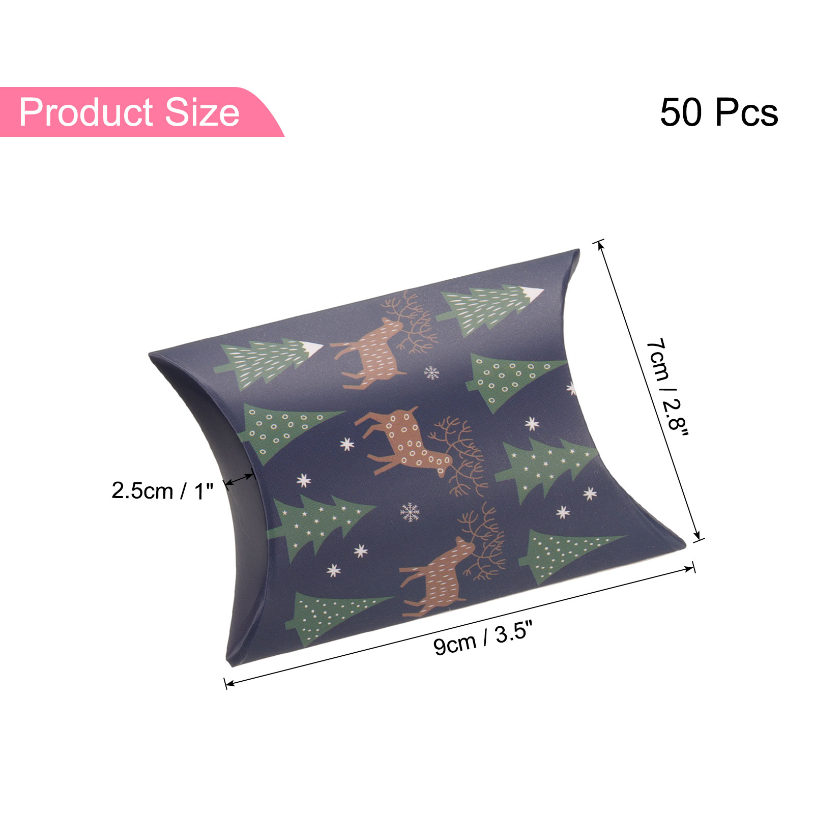 Unique Bargains Gift Boxes with Ribbons Presents Paper Candy Favor Boxes Navy Blue