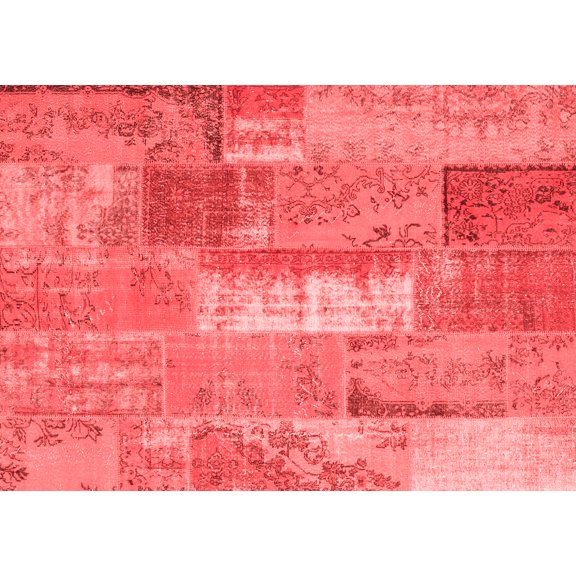 Ahgly Company Indoor Rectangle Patchwork Red Transitional Area Rugs, 2' x 3'