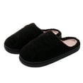 thumbnail image 3 of Gvdentm Slipper Women Memory Foam Cozy Warm Bedroom Shoes Outdoors Furry Slip on Slippers Slippers for Women Memory Foam(Black,8), 3 of 8