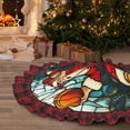 thumbnail image 5 of Halloween Christmas Tree Skirt - Merry Christmas No.156 36 Inches Plaid Trim Christmas Tree Skirt for Halloween Indoor Holiday Home Christmas Tree Decorations with Three Ribbons, 5 of 7