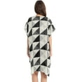 thumbnail image 3 of Beach Vacation Clothes Kimono Cardigan Loose Swimsuit Cover Up for Women Black White Geometric S, 3 of 6