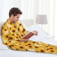 thumbnail image 6 of Lsque Vintage Marble Pattern Sunflower Pattern Long Sleeve Pajama Set for Men - Soft 2-Piece Sleepwear and Loungewear Set with Pockets, Comfy Nightwear-XX-Large, 6 of 7
