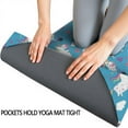 thumbnail image 3 of Blue Cartoon Unicorn Cloud Flower Pattern Hot Yoga Mat Towel Non Slip for Hot Yoga - Quick-Drying Yoga Mat Cover with 4 Corner Pockets with Travel Bag - Hot Yoga Towel Non Slip 70"x26", 3 of 6