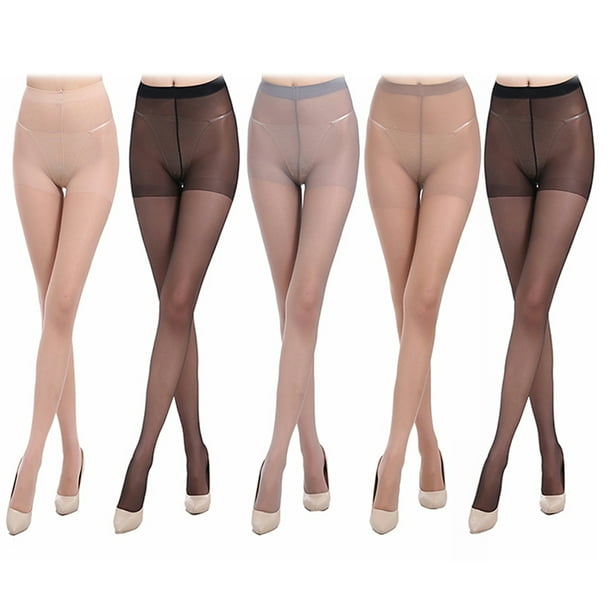 Women Control Top Pantyhose Breathable 5 Pairs High Waist Pantyhose Sheer  Tight