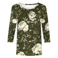 thumbnail image 4 of VBTAPA Womens 3/4 Sleeve T-shirt Boho Tops Dressy Casual Floral Blouse Lightweight Summer Graphic Tees Daily Sales Multicolor XL, 4 of 6