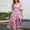 Pink, variant on Youyipin Womens Dresses Women'S Pink Pure Cotton Floral Print Casual Wear Midi Dress Trendy Summer Dresses For Women 2025