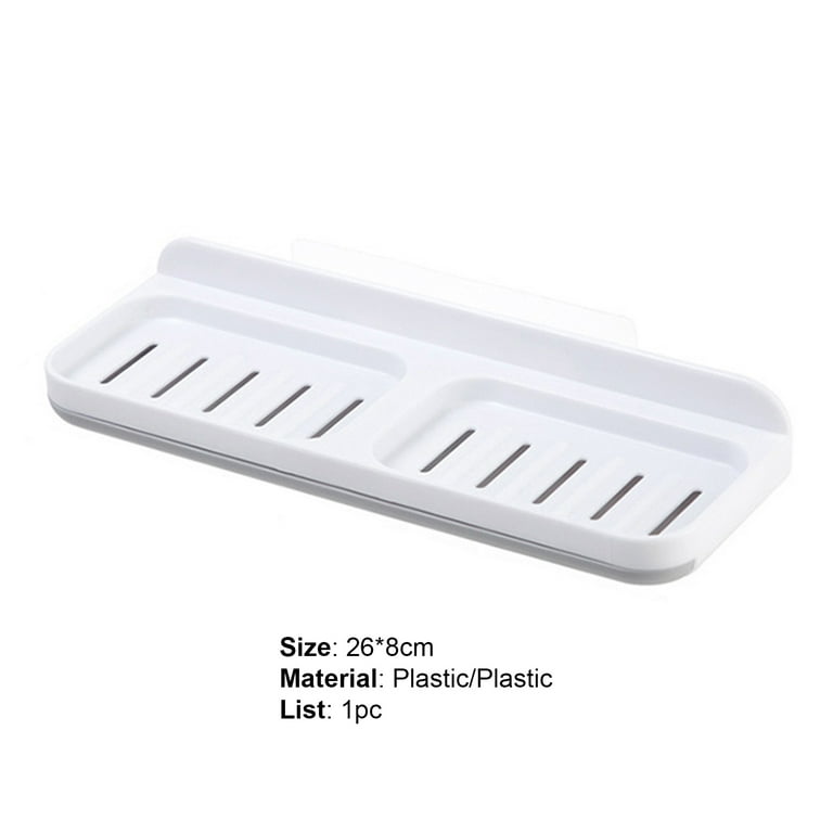 1pc White Punch Free Wall Mounted Soap Dish, Plastic Soap Holder For  Bathroom