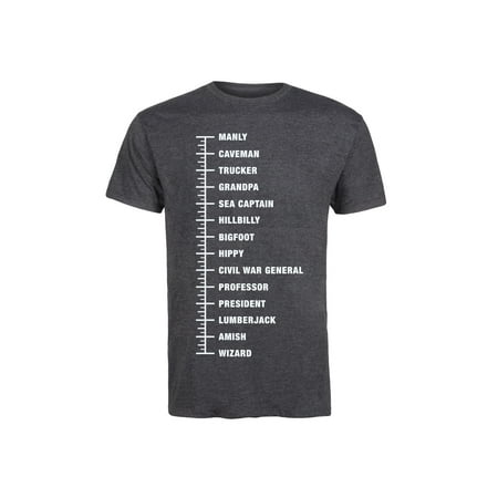 Beard Length Chart-Funny Novelty Mens Short Sleeve Tee