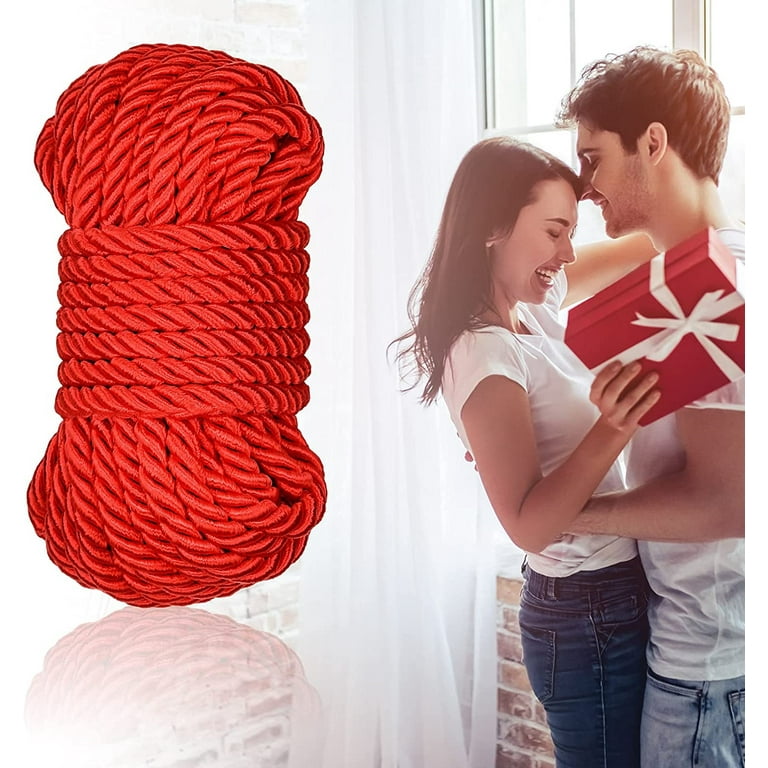 Soft Cotton Rope 10m Long 8mm Thick Multipurpose Durable Long Rope. Tie  Rope Lace Rope (2 Packs Black Red)
