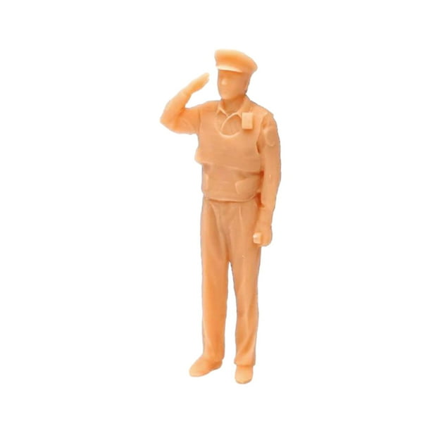 Figura de Diorama en Miniatura, Escena Realista Sin Pintar, Accesorios para Fotos, Personaje de Policía de Tráfico, Accesorios para Casa de Muñecas, 1 saludo CUTICAT Figuras de personas diorama