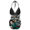 thumbnail image 6 of Deku My Hero Academia Izuku Women's Swimwear Strap One Piece Backless Tummy Control V Neck Swimsuit Summer Beach Vacation Bathing Suit, 6 of 7