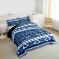 thumbnail image 3 of jejeloiu Retro Boho Aztec Twin Comforter Sets,Blue Vintage Geometric Bedding Set For Adults Reversible 2pcs, 3 of 8