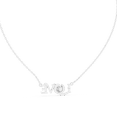 thumbnail image 4 of Zuwelria Luxurious Love Pendants | 0.09 TCW Round Cut Moissanite Diamond Necklace Pendant with Chain for Engagement & Wedding | 18K White Gold Plated Silver, 4 of 7