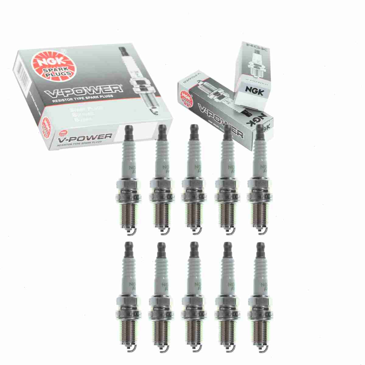 10 pc NGK 3735 V-Power Spark Plugs for 07-23116 22401KA100 3125 3182 7407 7408 B695-18-110 E3.56 F6DCO FR7KTC FR8KTC Q20-U Q20U11 Ignition Wire Secondary Fits select: 1987-1992 TOYOTA SUPRA