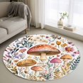thumbnail image 3 of Spring Botanical Round Area&nbsp;Rug 3ft Rustic Flower Farmhouse Leaves Watercolor Mushroom Non-Slip&nbsp;Washable Circle Rugs Soft Felt Indoor Floor Mat for Bedroom Kitchen Living Room Bathroom, 3 of 9