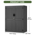thumbnail image 5 of Uforic Outdoor Storage Shed, Vertical Lockable Tool Storage Resin Shed for Garden, Garage, Patio, No Shelves Included, Gray, 5 of 8