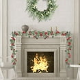 thumbnail image 3 of Deeceymbur 69.69in Realistic Red Berry Vines Natural Lifelike Multi Scene Christmas Fireplace Wall Decor, 3 of 5