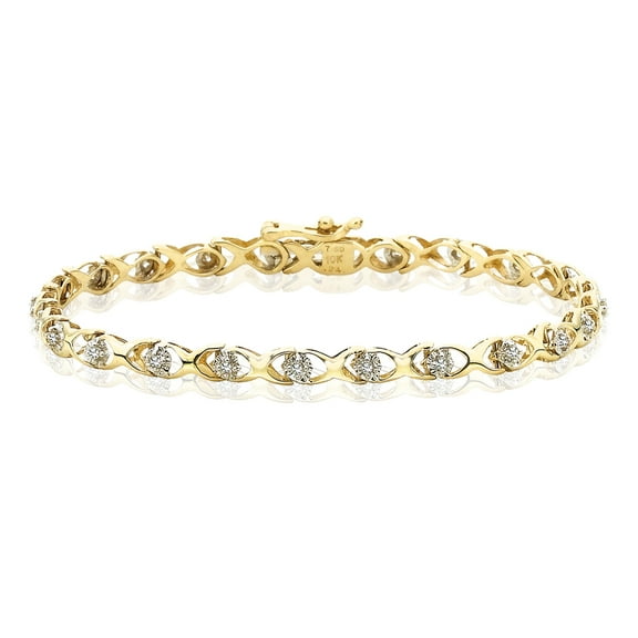 Diamond Link Bracelet in 10K Yellow Gold (1/4 cttw)