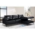thumbnail image 2 of Chaise Longue Capitonnée à Droite en Noir, 2 of 2