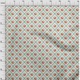 thumbnail image 3 of oneOone Cotton Poplin Fabric Diamond|Leaves & Rose Floral Printed Fabric 1 Yard 42 Inches Wide, 3 of 4