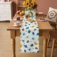 thumbnail image 3 of Table Runner - 48 Inch Long, Spring Butterfly Dragonfly Kitchen Dining Table Runner Dresser Scarves, Rustic Botanical Floral Teal Green Farmhouse Decor for Coffee Tables Wedding Party Banquet, 3 of 8