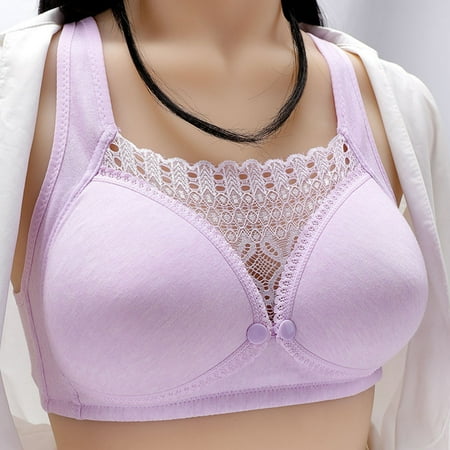 GOFLIC Women Nursing Bra Cotton Breastfeeding Bras Maternity Bra for Feeding Clothes Lace Full Coverage Underwear