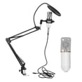 thumbnail image 3 of BM800 Condenser Microphone Kit, Low Noise Directional Pickup Condenser Microphone Kit USB With Flexible Arm  For For PC Desktop For Notebook For Computer White+Silver, 3 of 8