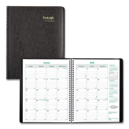 Recycled Monthly Planner Rediform CB435W.BLK Ecologix Recycled Monthly Planner, 11 X 8 1/2, Black Soft Cover, 2020 ()
