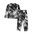 thumbnail image 2 of Wukai Seamless Pattern With Skulls Print Women's Pajama Set - Soft Long Sleeve Sleepwear for Comfort and Style-XX-Large, 2 of 9