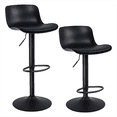 thumbnail image 4 of Kidol & Shellder Bar stools Counter Height Barstools Set of 2 with Chair Cushions Black Kitchen Swivel Adjustable with Back Modern Ergonomic Plastic Chairs- Black, 4 of 7