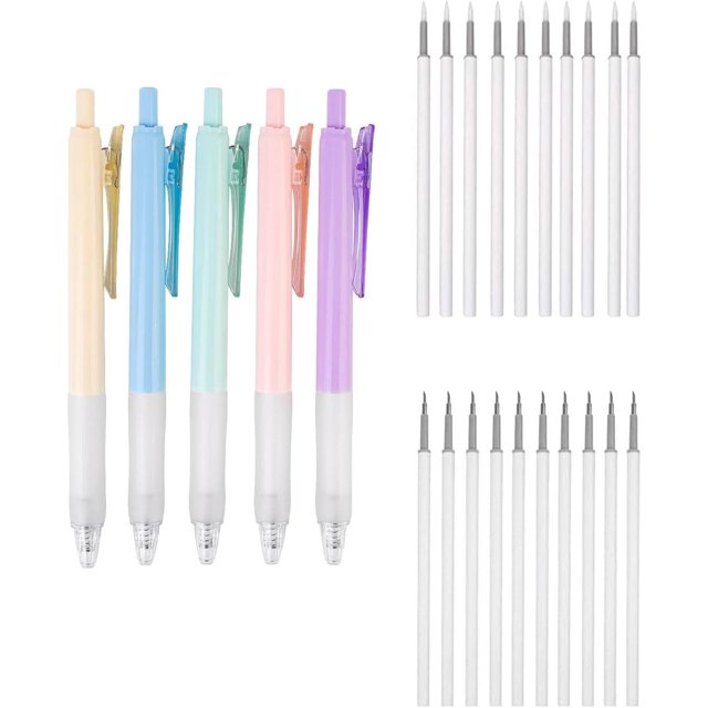 GHSDFBB 5 Pcs Craft Knife Pen Student Utility Knife Pen Retractable Utility Knife Pen with 20 Pcs Replacement Blades Creative Precision Paper Cutting Carving Tools for DIY Drawing Scrapbooki