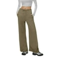 thumbnail image 3 of Comdrip Soft Sweatpants for Women, All Women Casual Linen Pants 30"/32"/34"/36" inseam Waist Beach Summer Trousers with Pockets Womens Tall Sweatpants Khaki L, 3 of 5
