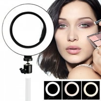 HIBIBUD 6In Led Ring Light for Video and Makeup,Mini Led Camera Light Desktop Led Lamp with 3 Light Modes & 10 Brightness Levels Ring Light with Stand