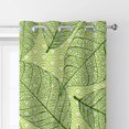 thumbnail image 2 of Coolnut Room Darkening Window Curtains Panels Drapes Green Leaves Mermaid Skins Thermal Insulated Grommet Blackout Curtains 84x55in 2 Panels, 2 of 5