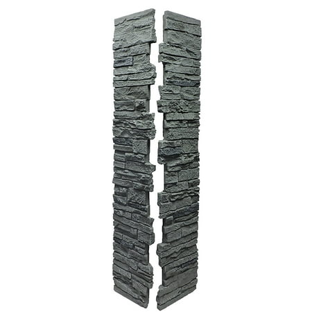 Stone Mountain Metals - NextStone™ Faux Polyurethane Stone Split Post Cover - Rocky Mountain Graphite