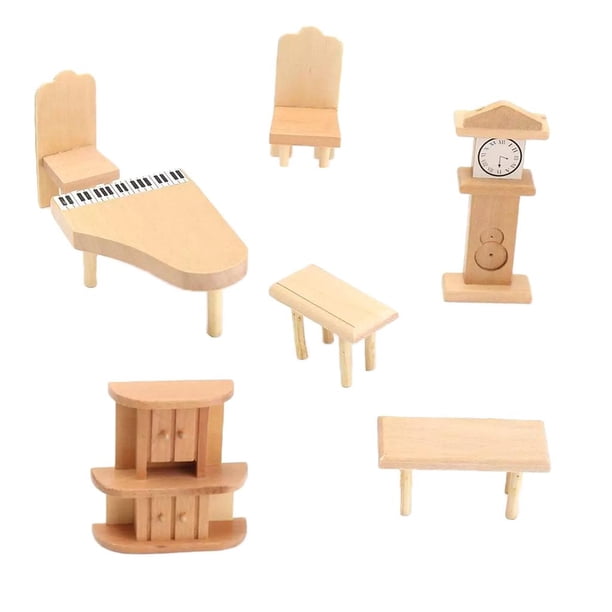 Conjunto de muebles para casa de muñecas, modelo de casa de muñecas, mini miniaturas, comedor, dormitorio Juego de sala de estar