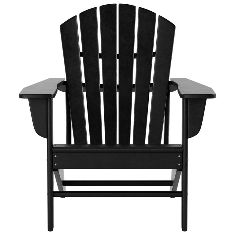 Polytrends Altura Outdoor Eco Friendly All Weather Poly Patio Adirondack Chair Set of 2 Black Walmart
