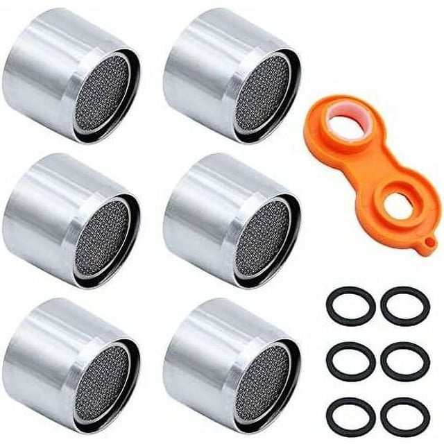6 piezas de repuesto para grifo aireador M22 Inox, filtro para grifo de cocina y baño, boquillas para grifo de ahorro de agua, boquilla de rosca hembra con juntas de goma y llave aireadora