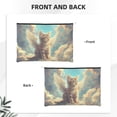 thumbnail image 2 of Zufioo Sunshine Cloud Cute Cat Print DuPont Paper Portable Toiletry Bag, 8.9x6.5 inch Zippered Hand-held Paper Cosmetic Bag Storage Tool Kit, 2 of 7