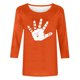 thumbnail image 4 of Heisall Women's Spring Autumn Tops 3/4 Sleeve Round Neck Casual Fashion Blouses Orange Festival Print Shirts, 4 of 4