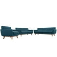 thumbnail image 1 of Modway Engage Modern Fabric 3-Piece Sofa Set with Loveseat & Chair in Azure Blue, 1 of 8