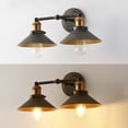 thumbnail image 6 of JONATHAN Y July 17.5" 2-Light Industrial Farmhouse Metal Vanity Light, Rustic Dark Gray/Brass Gold, 6 of 6