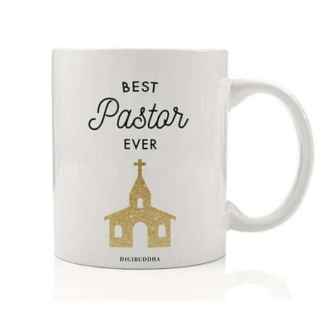 BEST PASTOR EVER Coffee Mug Gift Idea to Religious Clergy Performing Wedding Ceremony for Bride & Groom Wonderful Thank You or Christmas Holiday Present 11oz Ceramic Tea Cup by Digibuddha